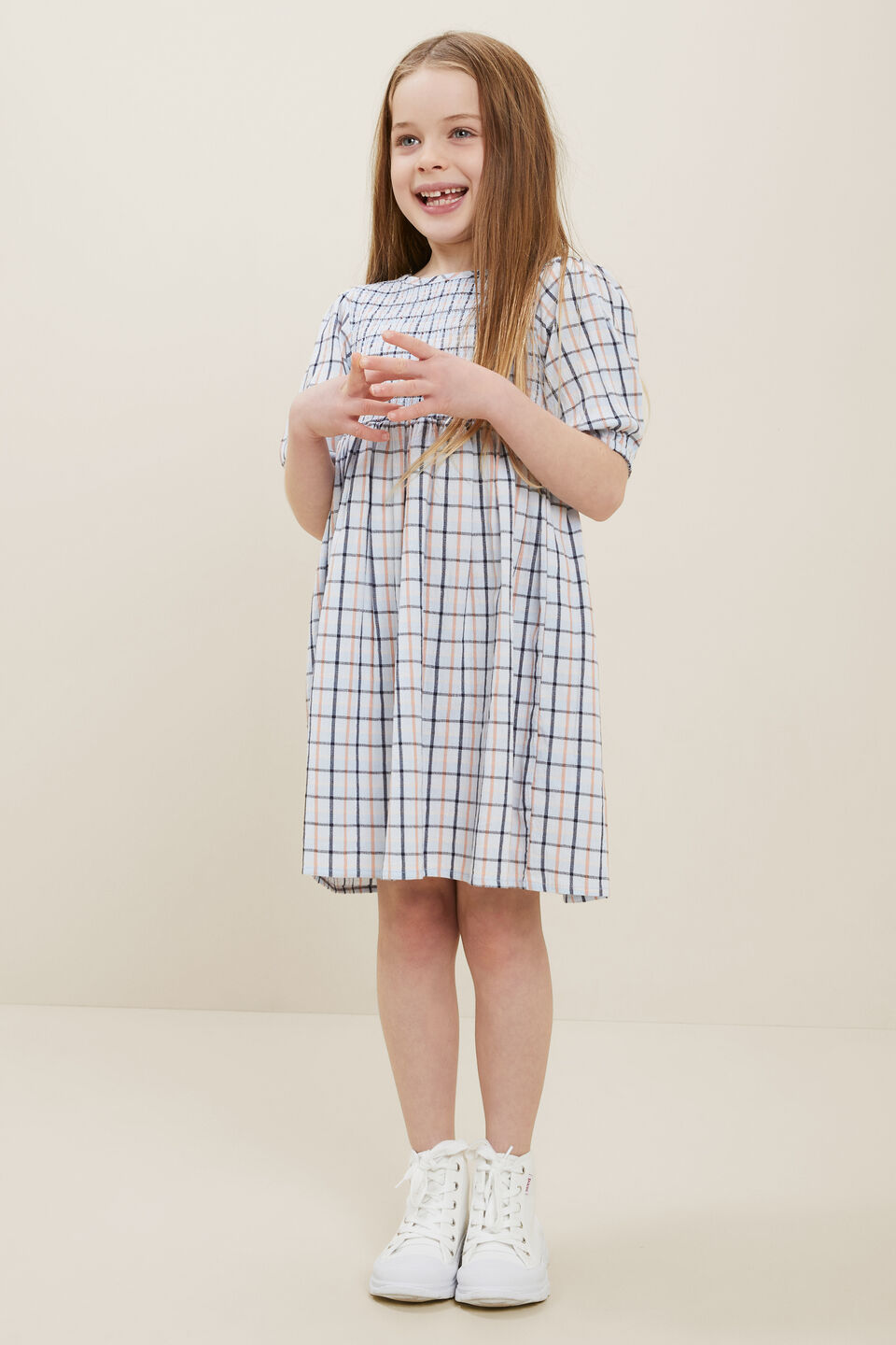 Gingham Dress  Baby Blue