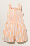 Multi Stripe Smocked Playsuit  Apricot  hi-res