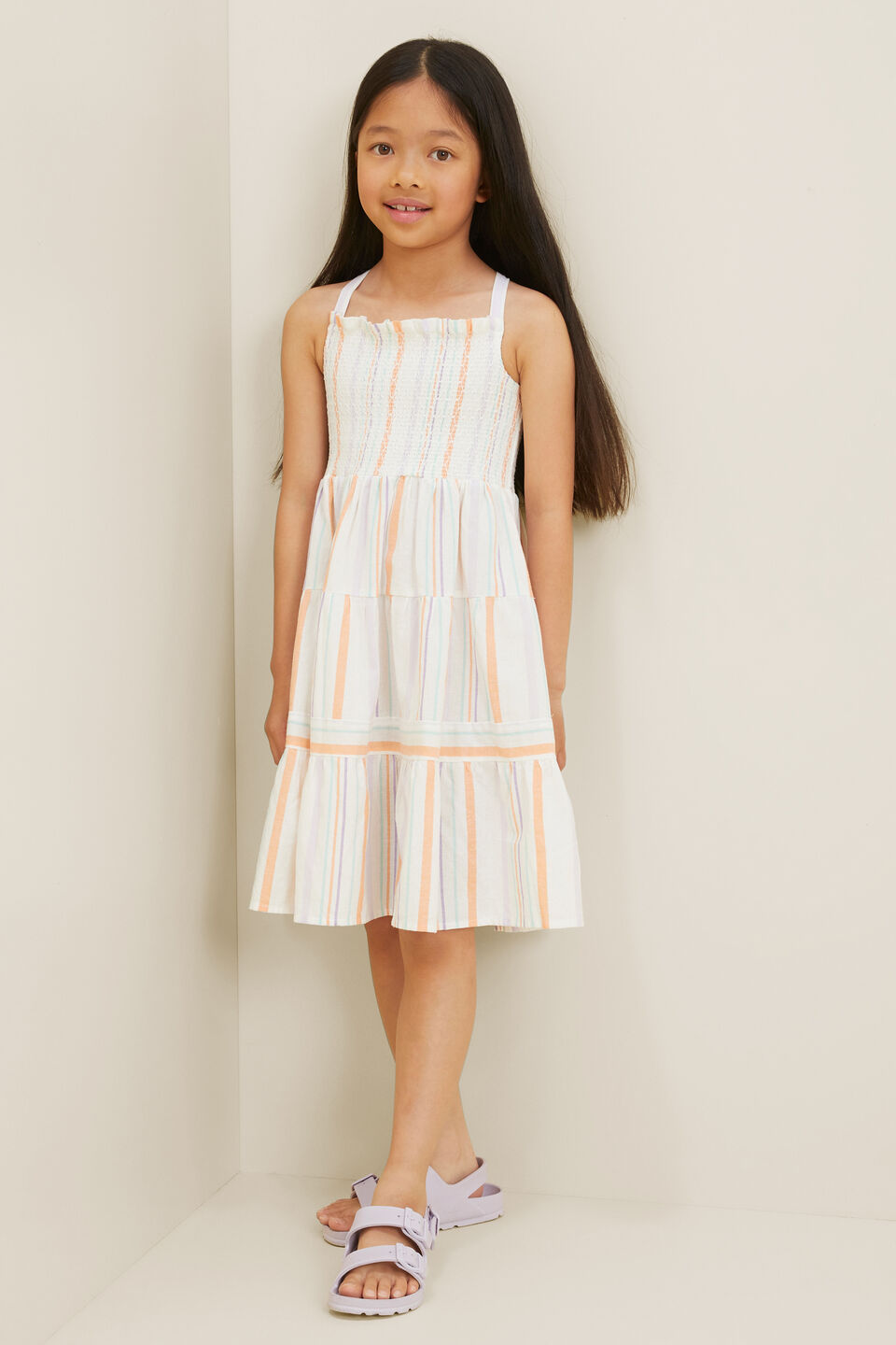 Midi Multi Stripe Dress  Multi