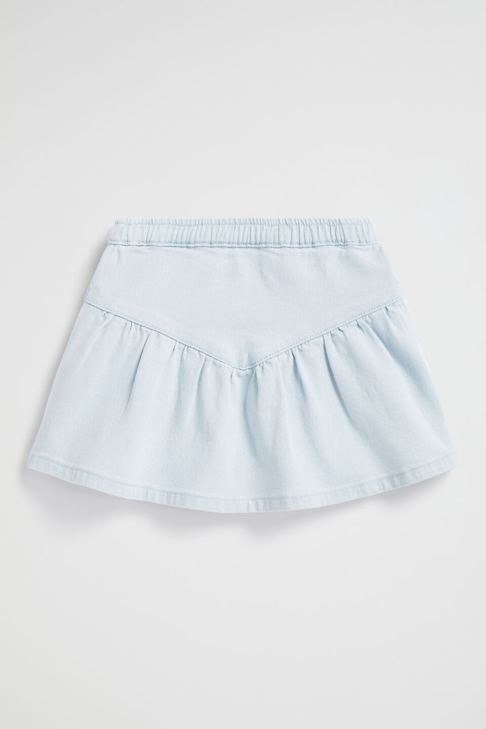 Yoke Denim Skirt  Sun Bleach