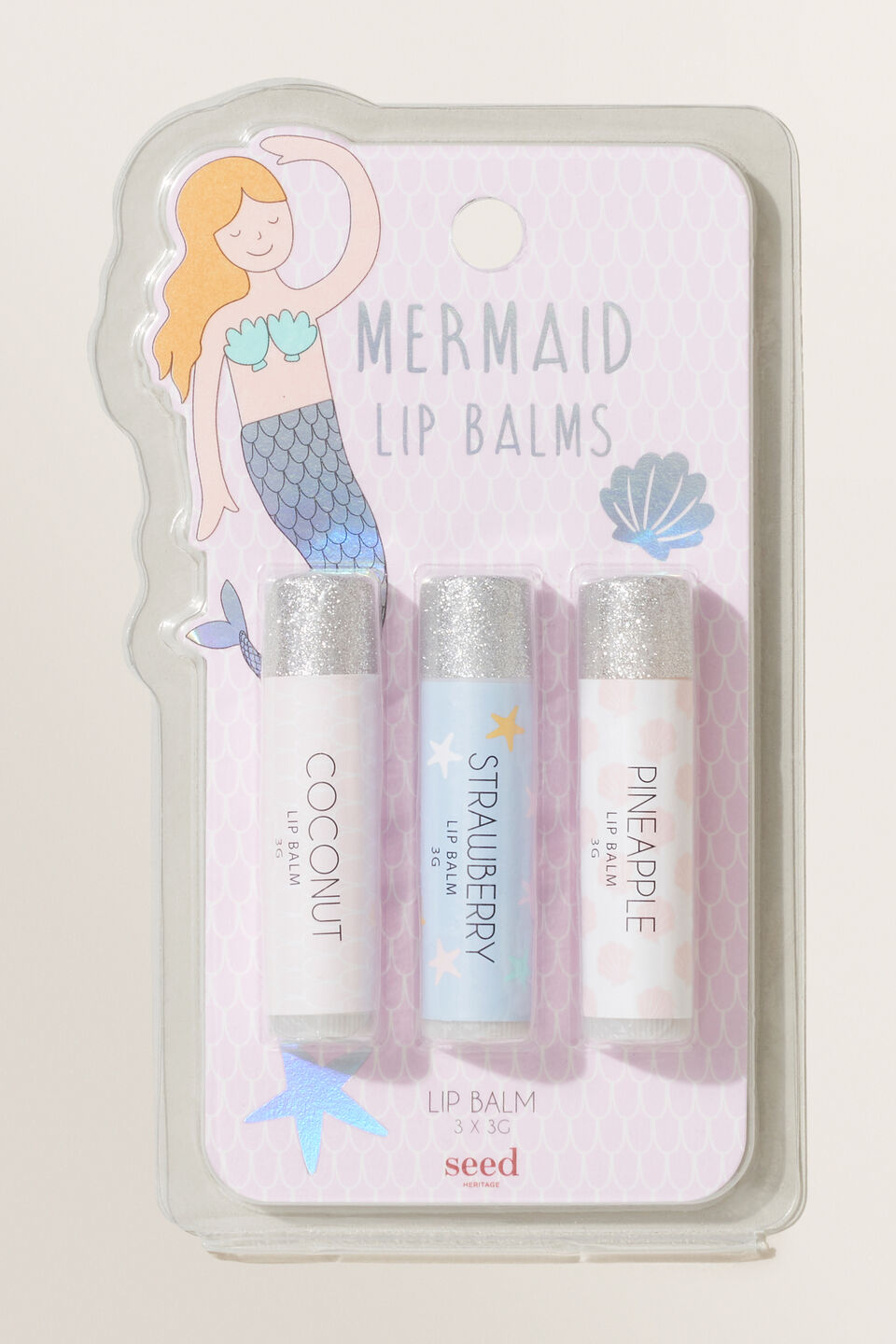 Mermaid Lipbalm 3 Pack  Multi