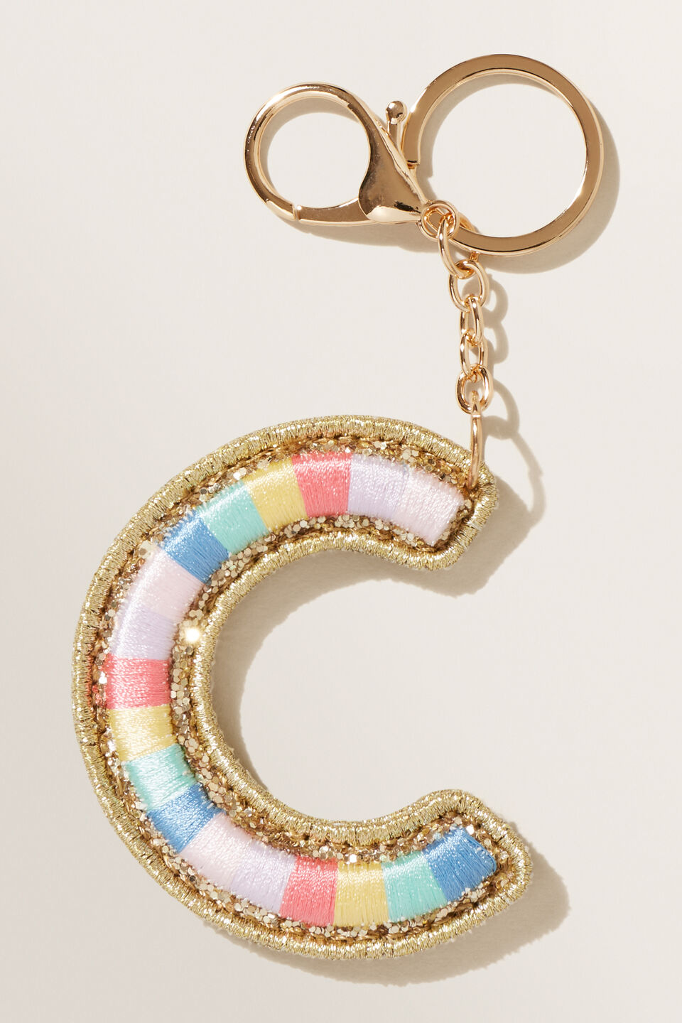 Rainbow Initial Keyring  C