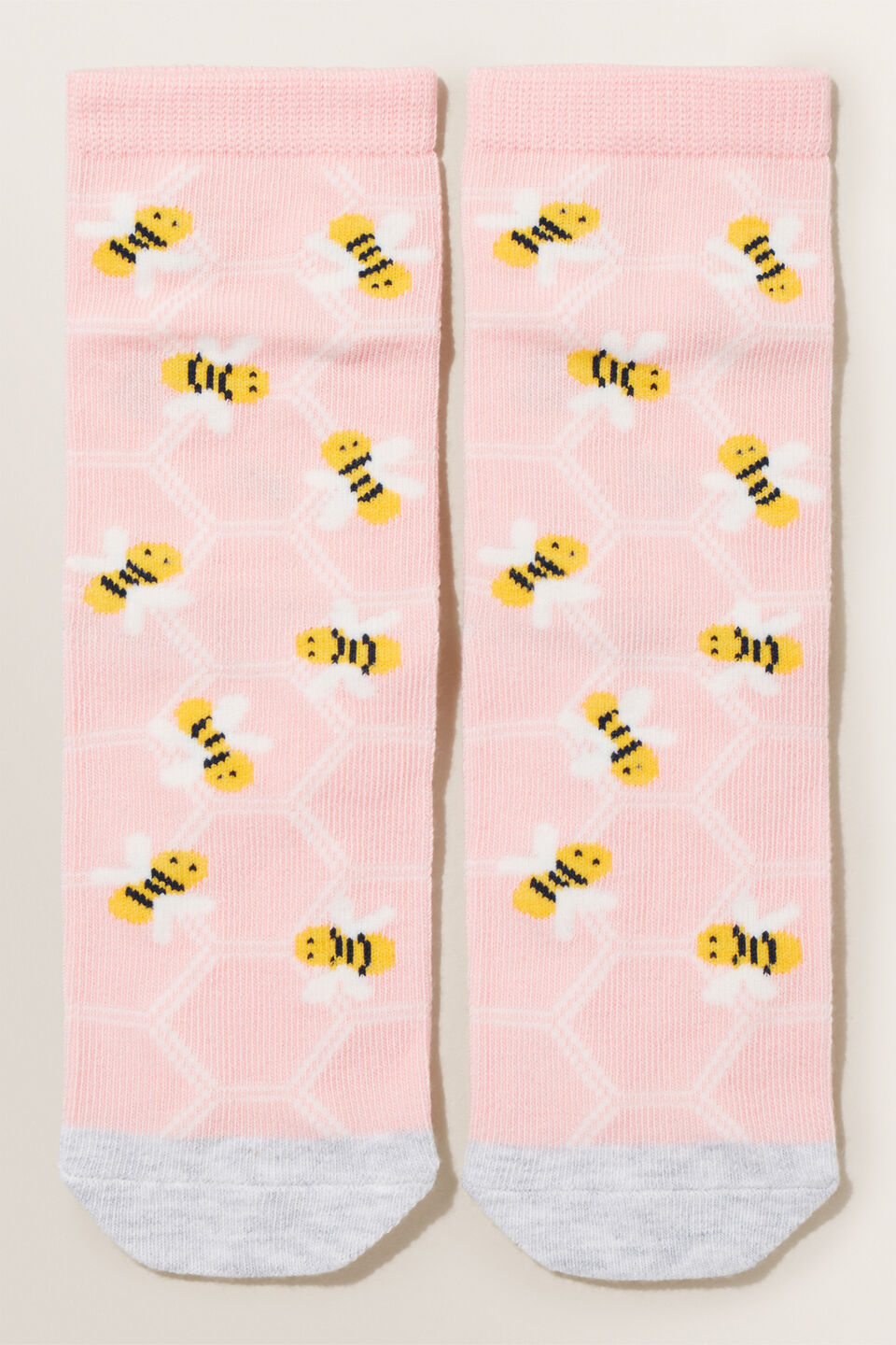 Bee Socks  Dusty Rose