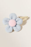 Corduroy Flower Clip  Baby Blue  hi-res