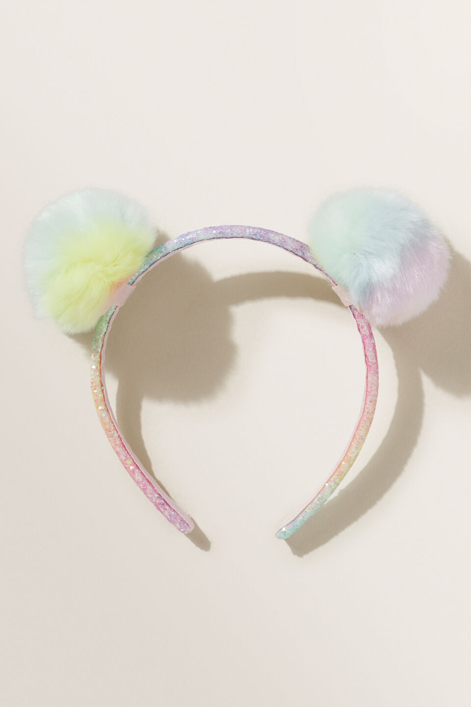 Pom Pom Headband  Rainbow