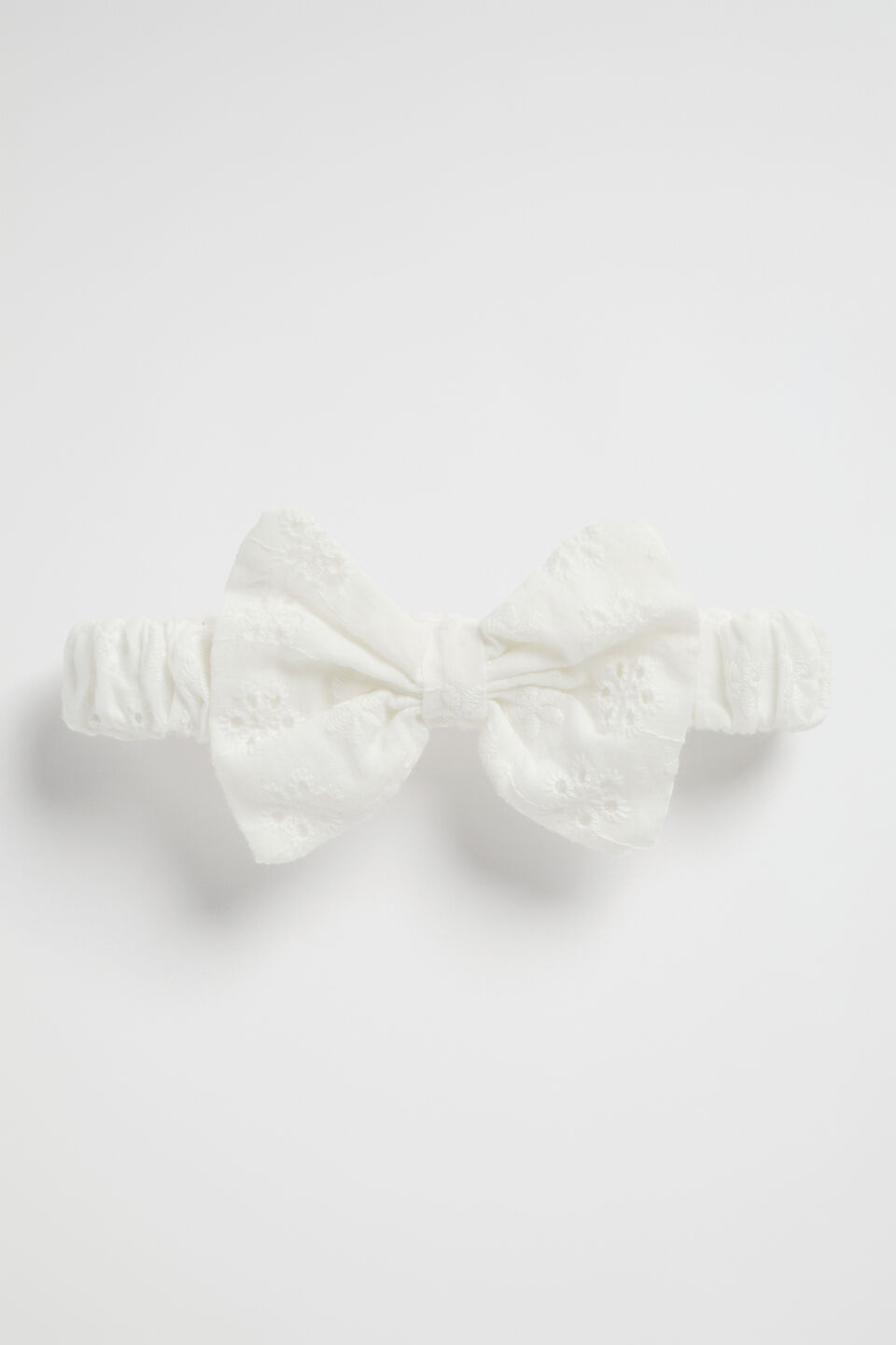 Broderie Bow Hb  White