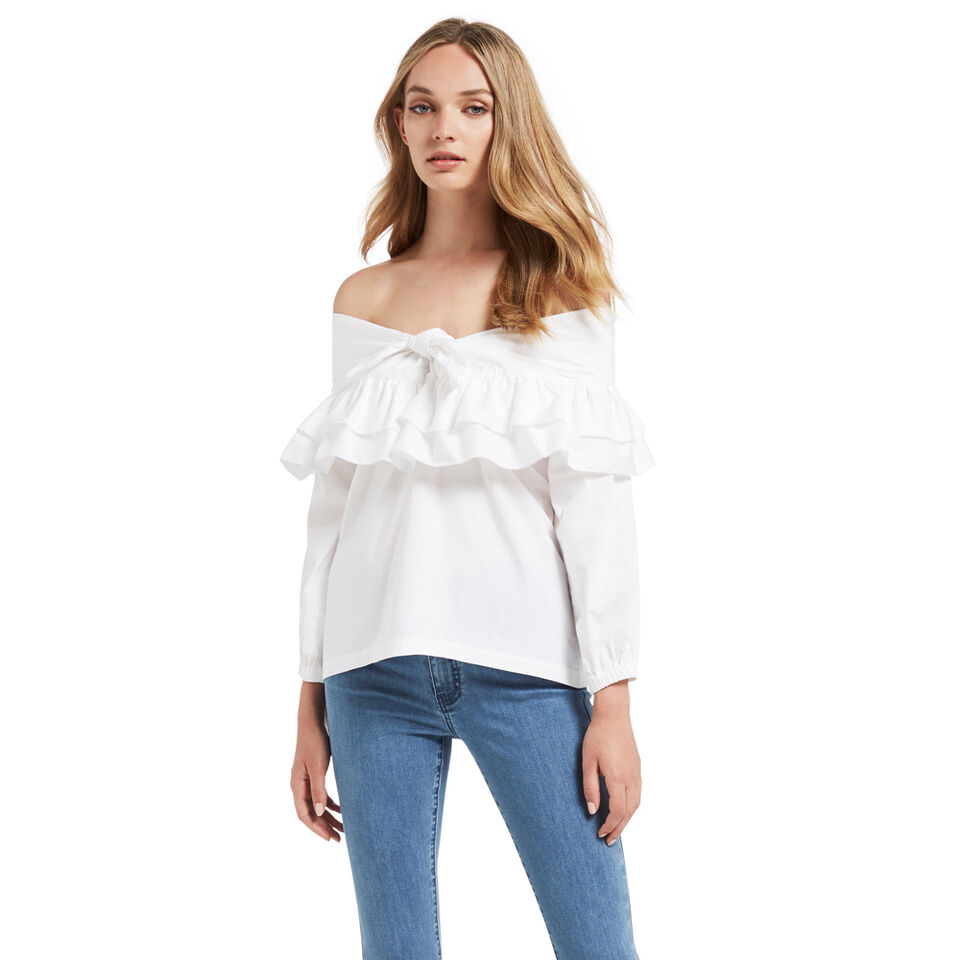 50's Frill Off Shoulder Top  1