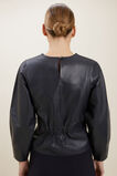 Leather Blouse  Deep Navy  hi-res