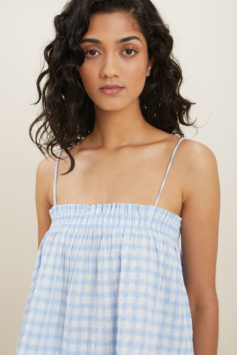 Gingham Camisole  Clear Sky Gingham