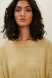 Linen Dip Hem Tee  Fawn  hi-res