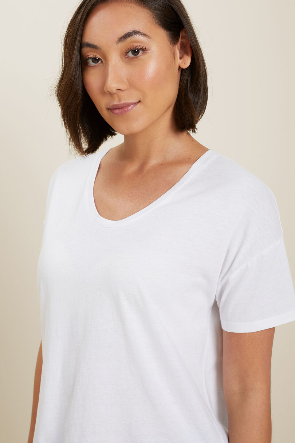 V Neck Tee  Whisper White