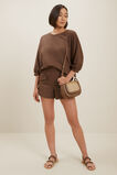 Blouson Dip Hem Top  Russet Brown  hi-res