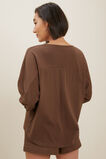 Blouson Dip Hem Top  Russet Brown  hi-res