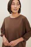 Blouson Dip Hem Top  Russet Brown  hi-res