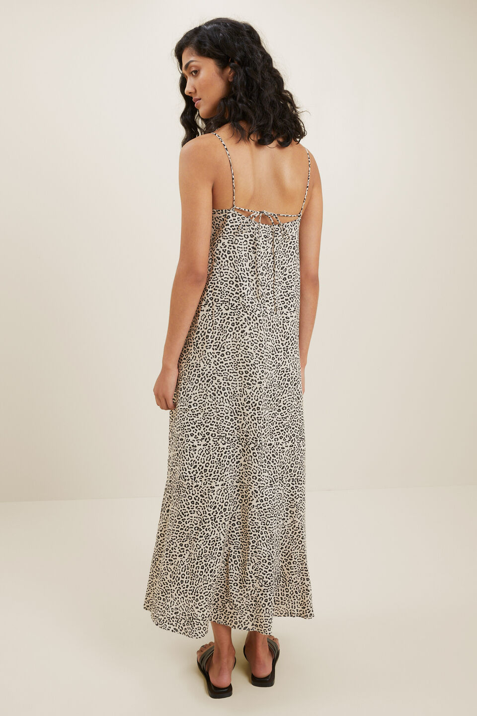 Linen Maxi Dress  Leopard