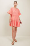 Poplin Frill Sleeve Dress  Coral Rose  hi-res