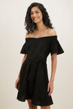 Cotton Blend Mini Dress  Black  hi-res
