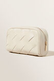 Small Woven Cosmetic Bag  Stone  hi-res