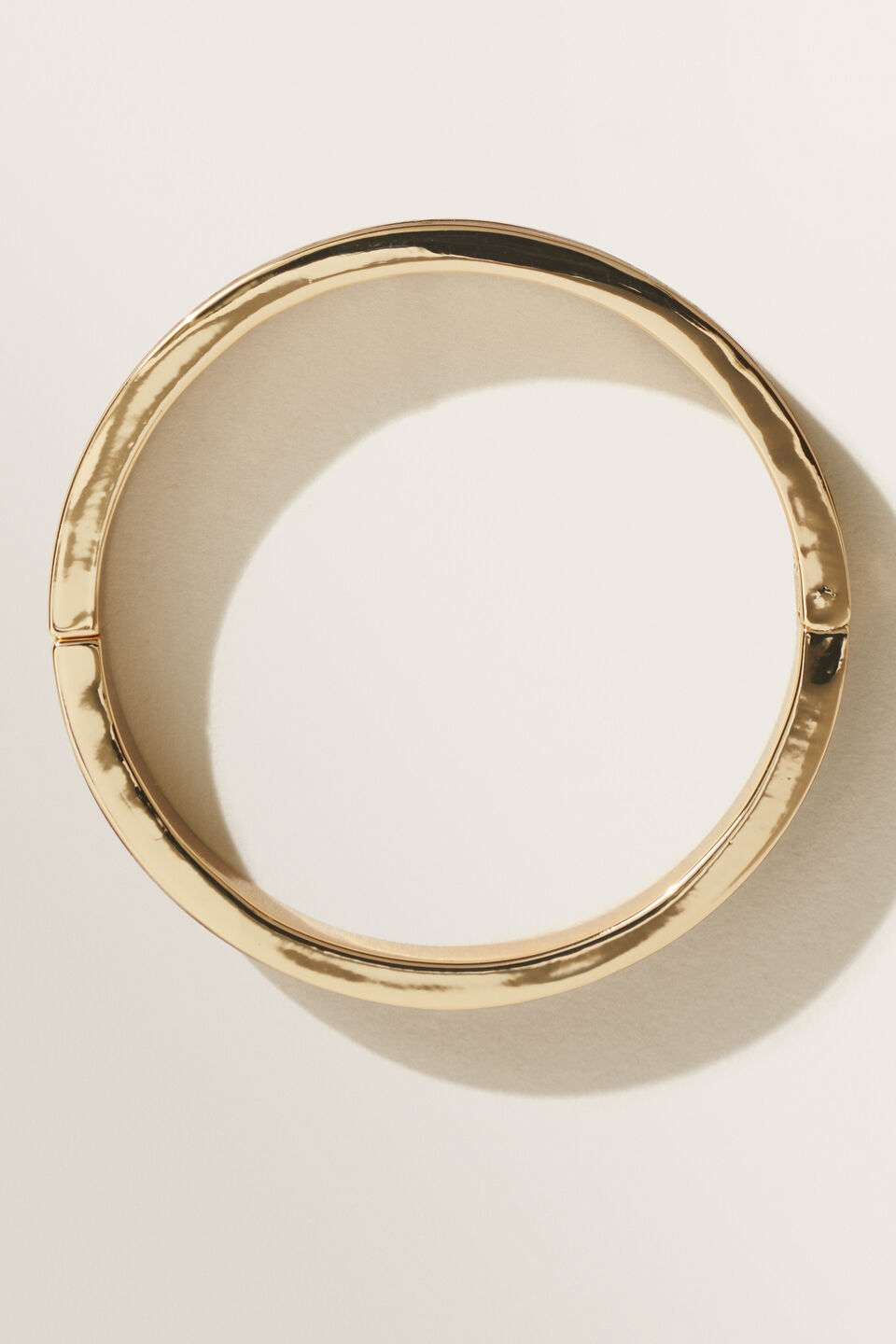 Wood Inlay Bangle  Gold