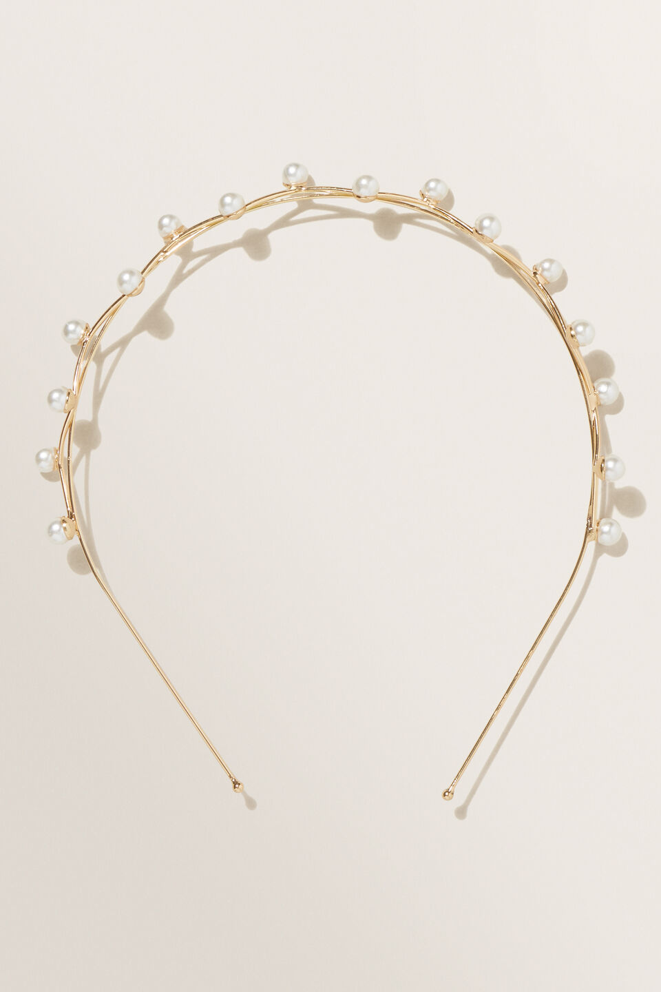 Pearl Detail Headband  Gold
