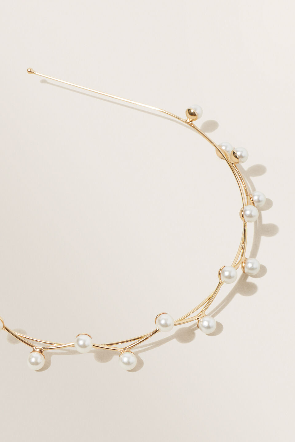 Pearl Detail Headband  Gold