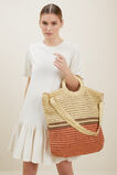 Striped Straw Tote Bag  Neutral Sand Multi  hi-res