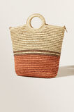 Striped Straw Tote Bag  Neutral Sand Multi  hi-res