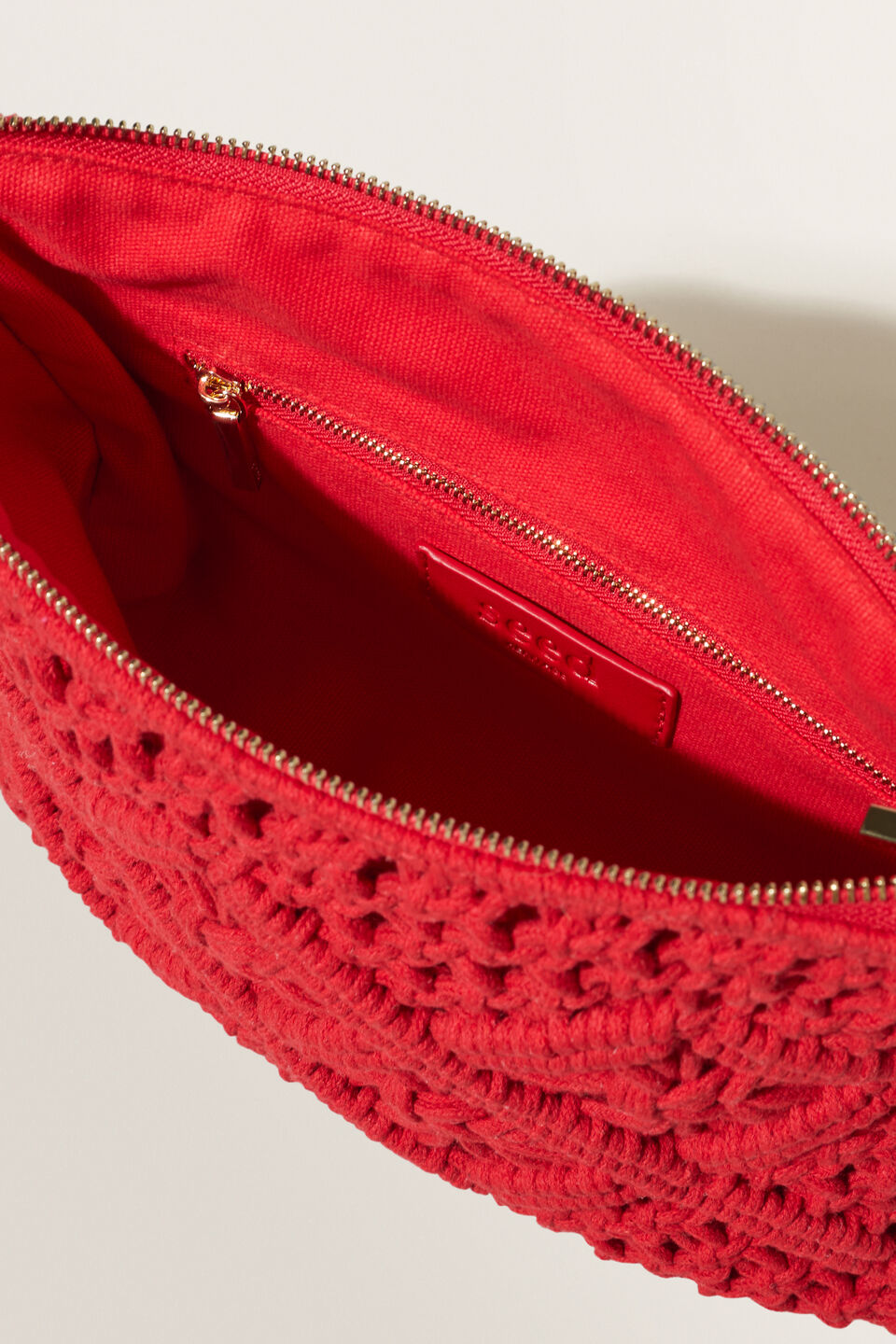 Macrame Knot Pouch  Chilli Red