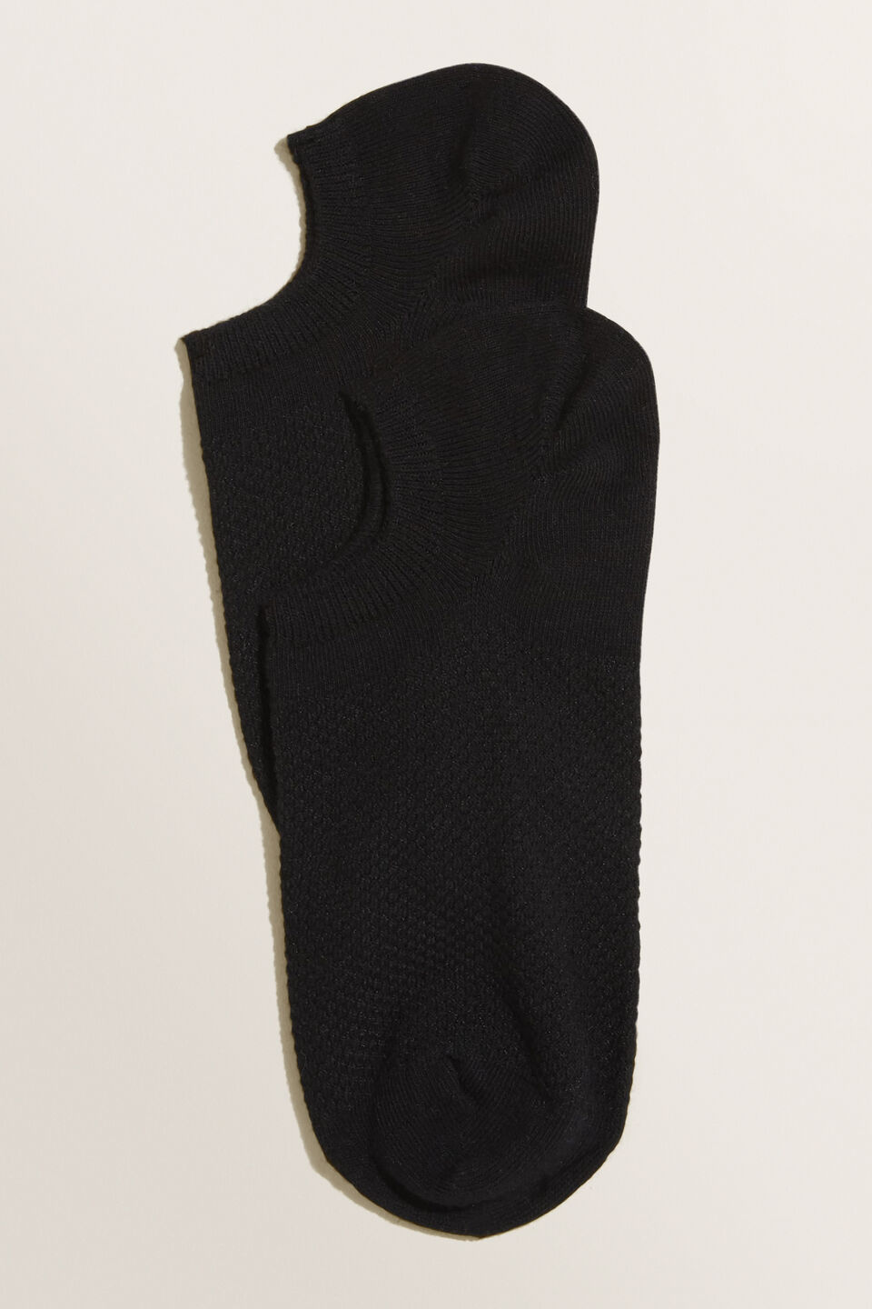 Textured Sneaker Sock  Black