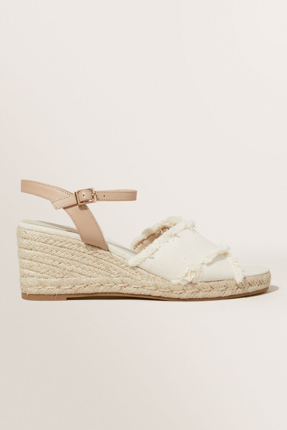 Kiara Wedge Espadrille  Cream Sandstone Beige