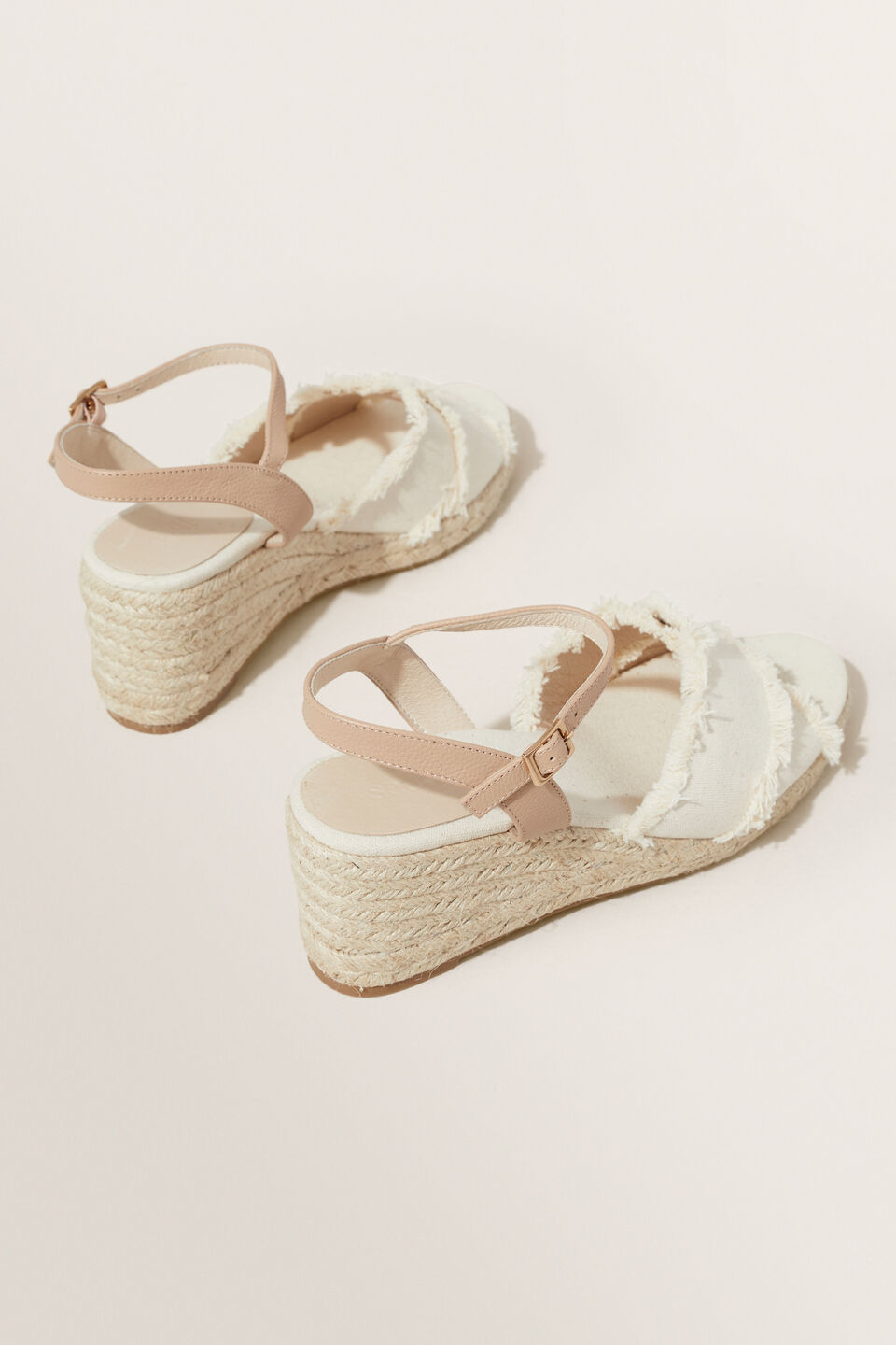 Kiara Wedge Espadrille  Cream Sandstone Beige