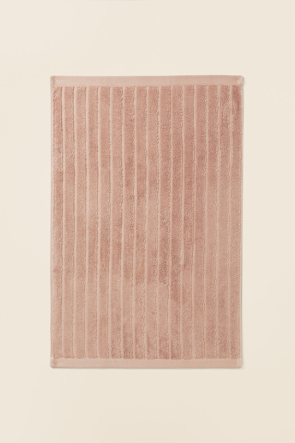 Cotton Stripe Hand Towel  Chalk Pink