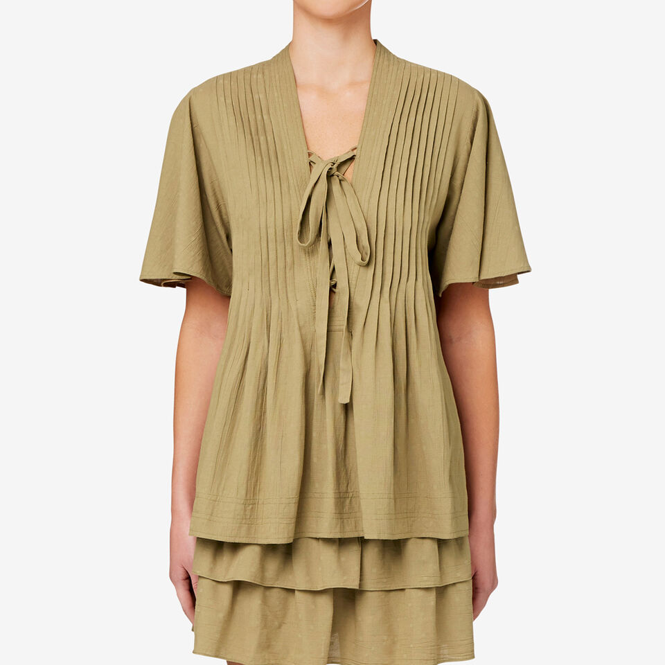 Pleated Flutter Top  