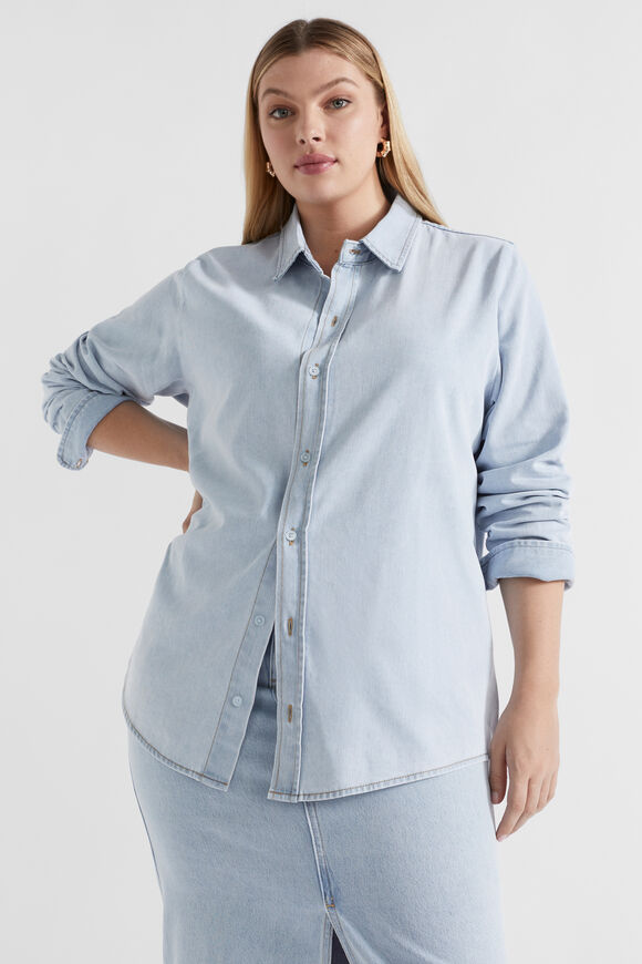 Denim Button Down Shirt  Glacier Denim  hi-res