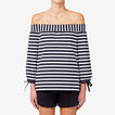 Off Shoulder Stripey Top    hi-res