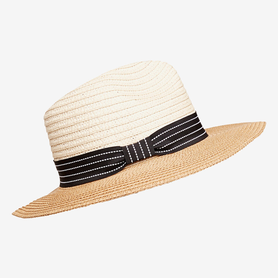 Two Tone Wide Brim Hat  