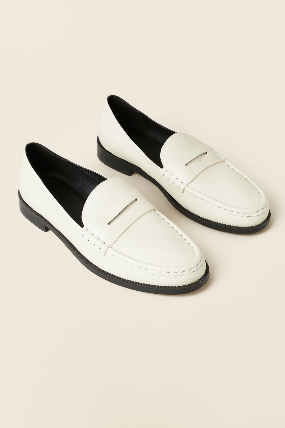 Kendall Leather Penny Loafer  French Vanilla