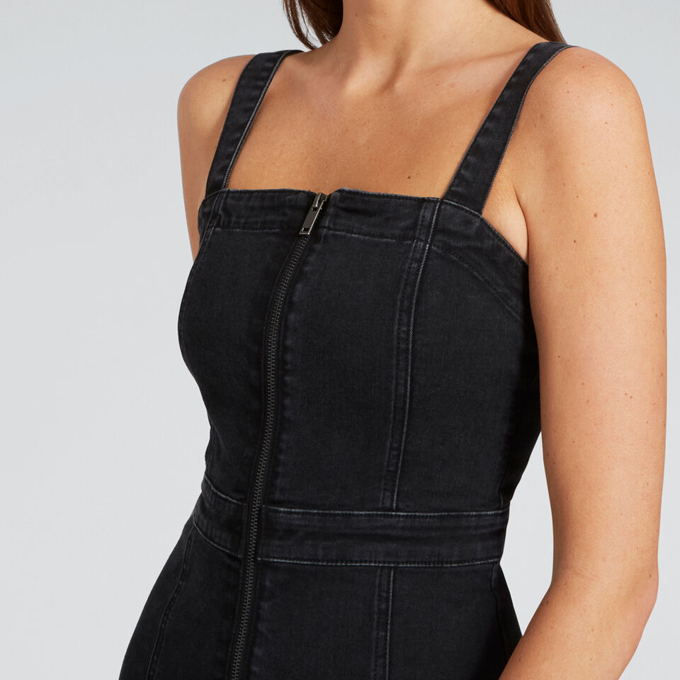 Zip Thru Denim Dress  