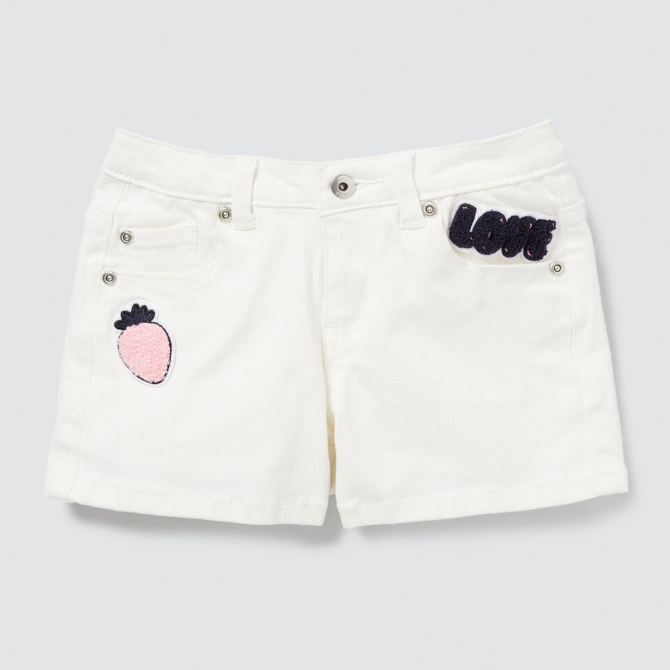 Patch Denim Shorts  1