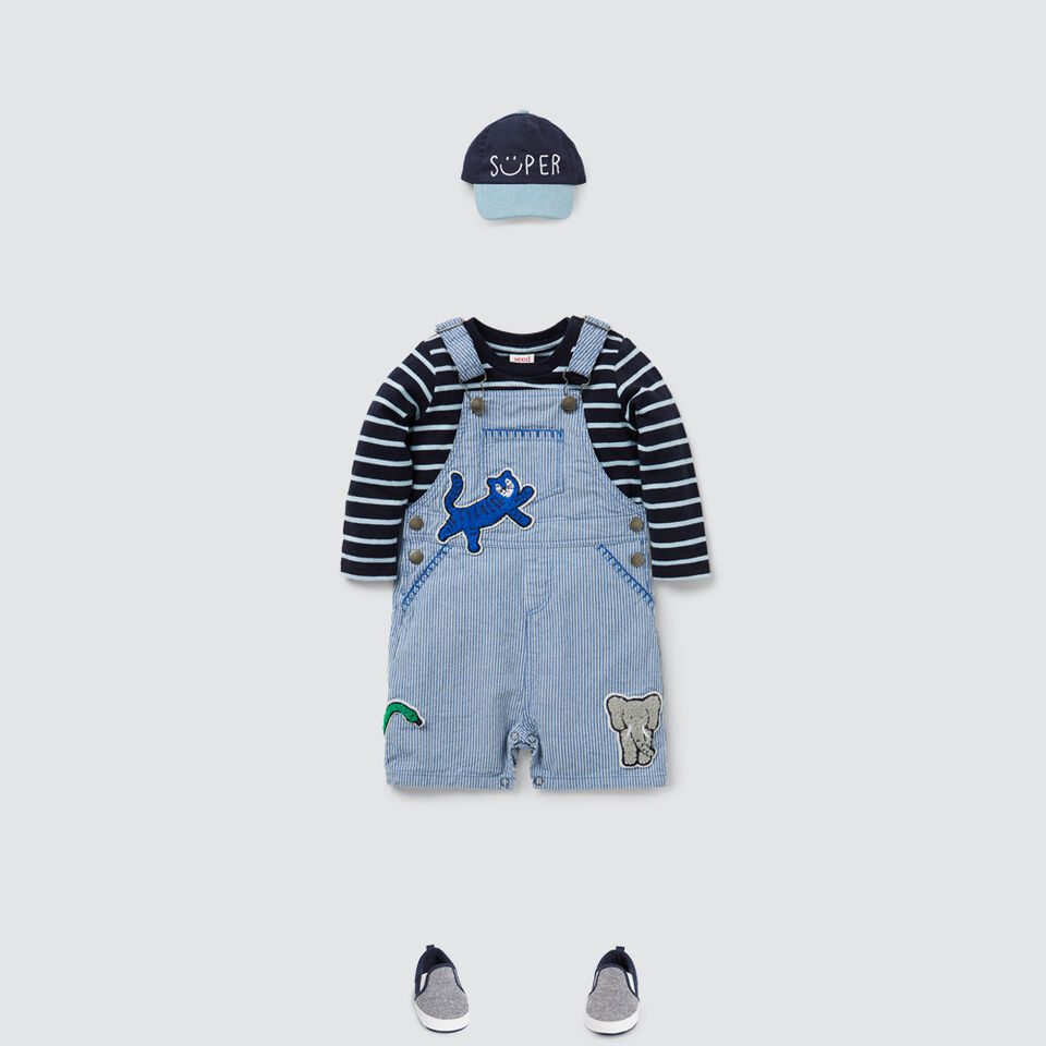 Stripe Patches Overall  