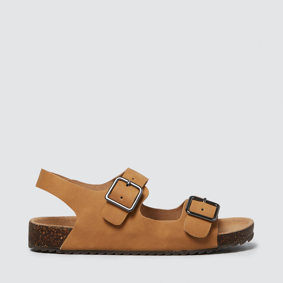 Tan Double Buckle Slide  