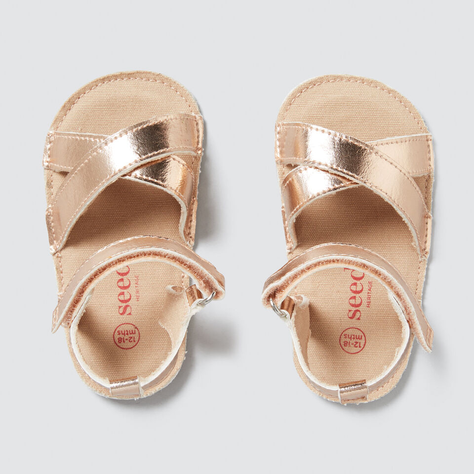 Rose Gold Crossover Sandal  