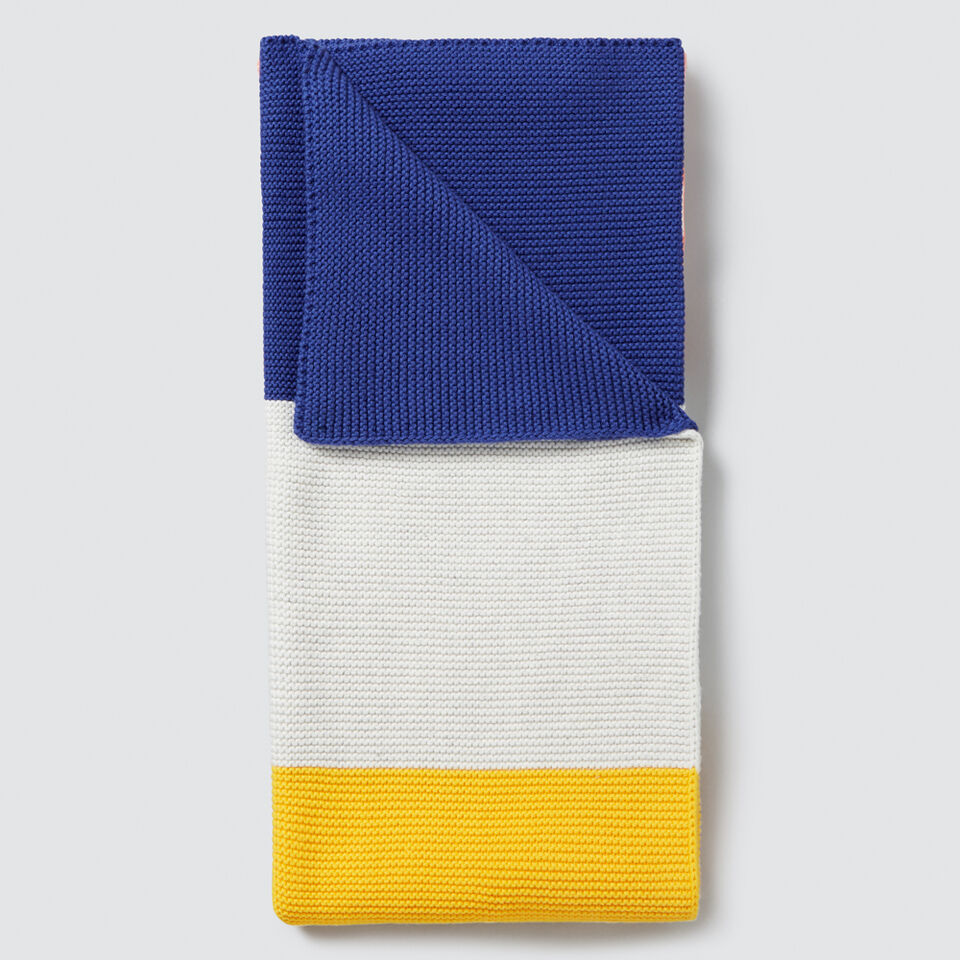 Colour Block Knit Blanket  