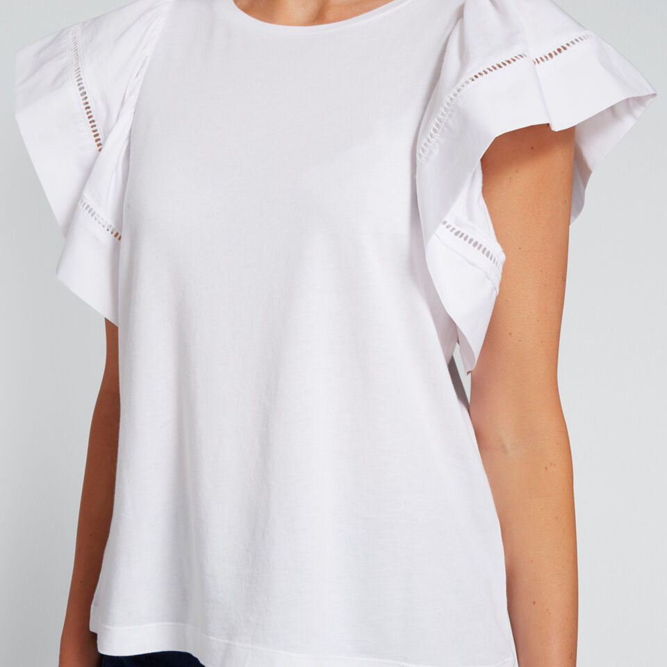 Ladder Trim Sleeve Tee  