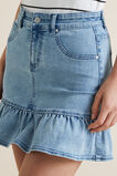 Ruffle Hem Denim Skirt    hi-res