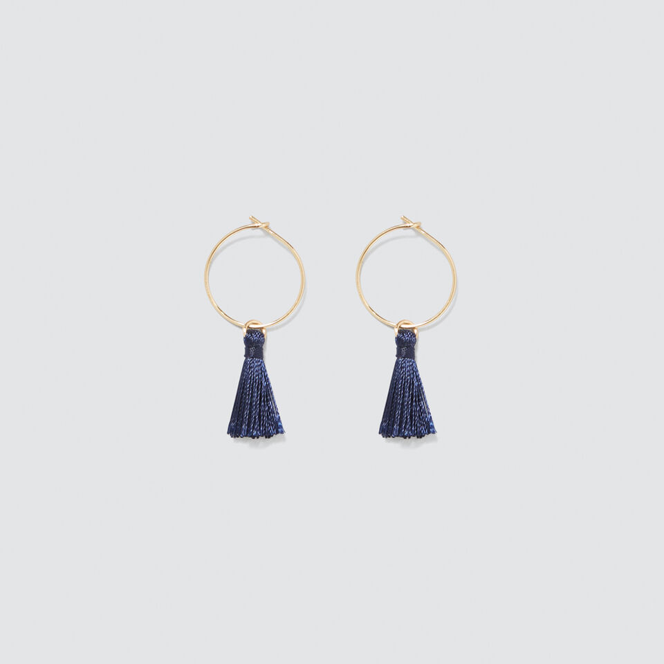 Mini Tassel Hoops Earrings  