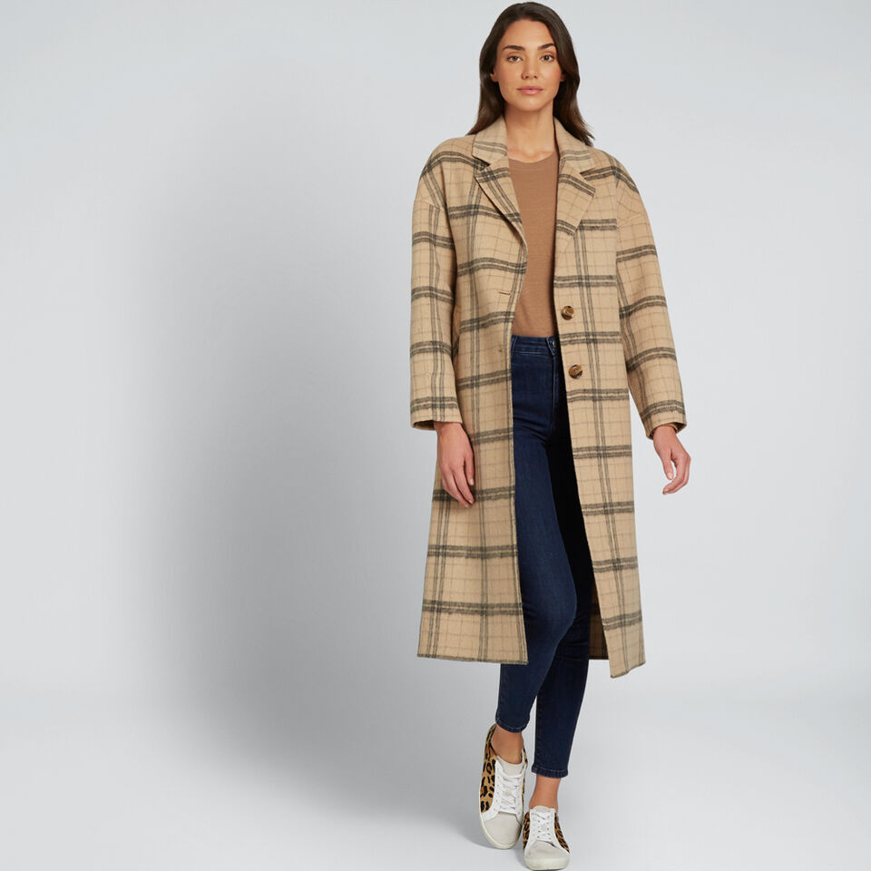 Streamline Check Coat  