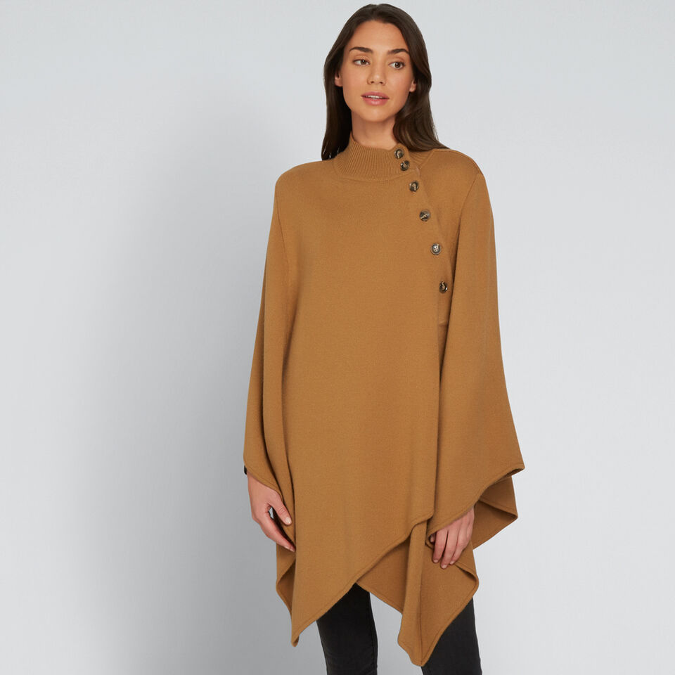 Button Detail Poncho  