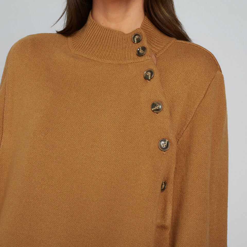 Button Detail Poncho  