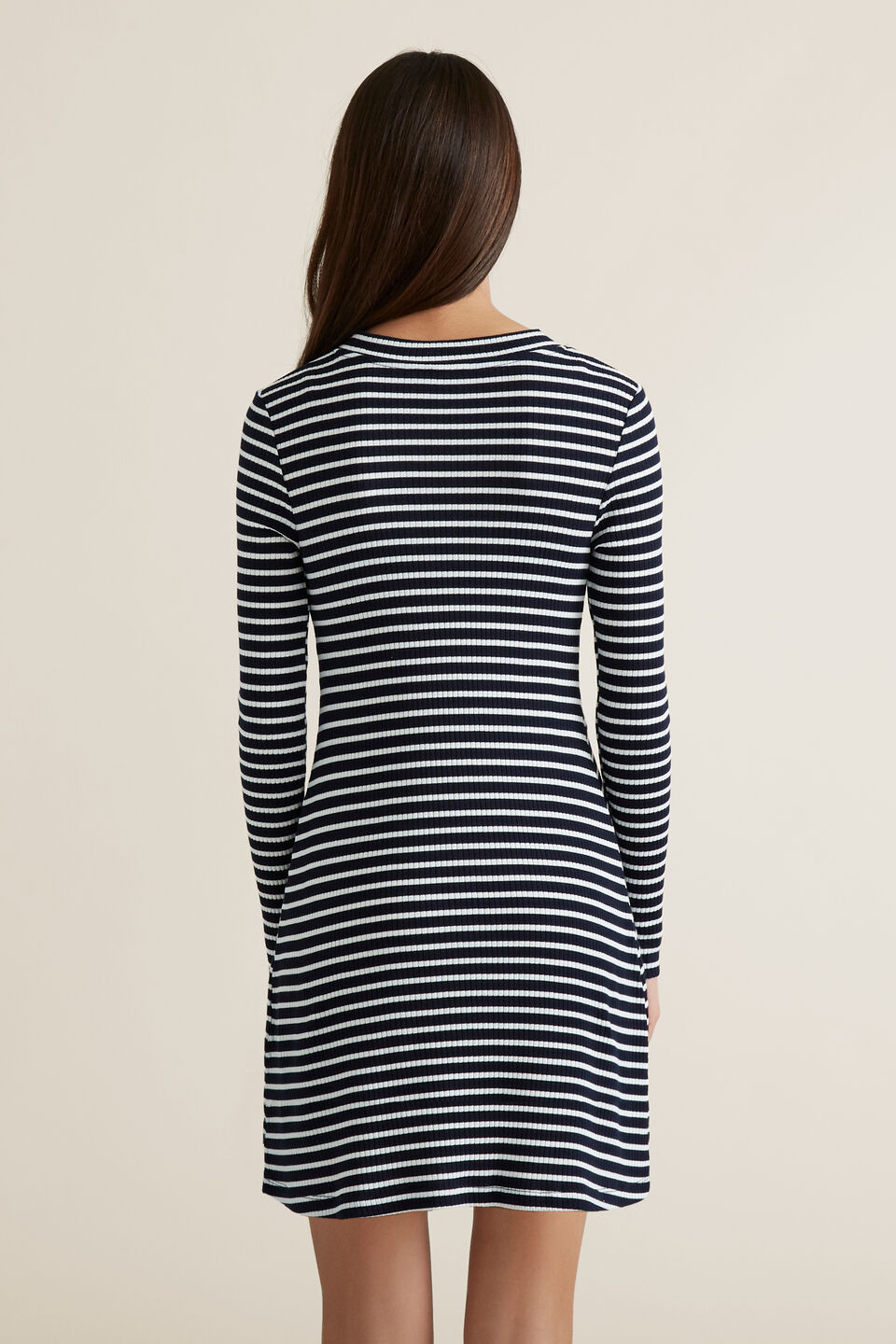 Rib Long Sleeve Dress  